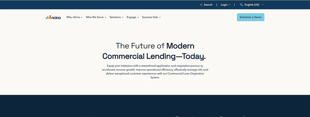 nCino cloud-based loan origination platform built on Salesforce