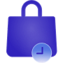 Shopping bag with clock to symbolize Lease lending